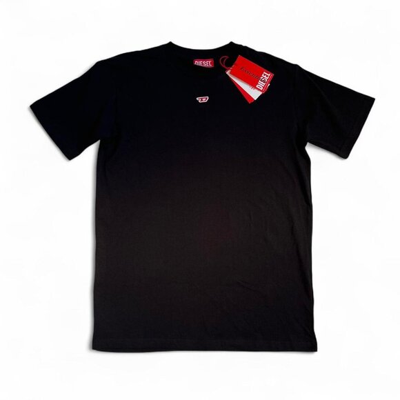 BNWT Authentic Diesel Essentials Basic Black Tee with D Patch Embroidery - Picture 1 of 8